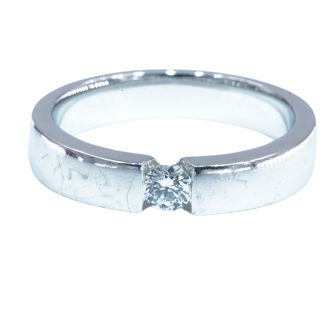 Weißgoldring mit Brillant 0,166 ct – "Solitär"